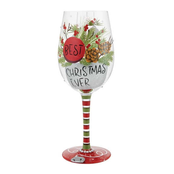 Lolita Best Christmas Ever Hand Painted Wine Glass 15oz