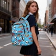 thumbnail image 6 of Kuiaobaty Soccer Ball Print Backpack for Boys 8-12 Rugby Print Bookbag with Multi Pockets Roomy Cool School Backpack Daypack for School, Blue, 6 of 7