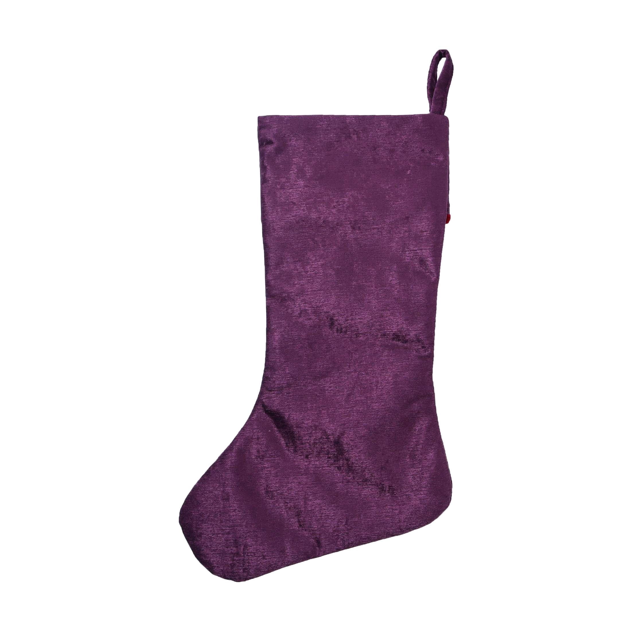 Velvet Floral Christmas Stocking, Purple, 18", by Holiday Time