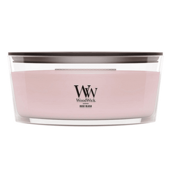 ROSE BLUSH Ellipse HearthWick Flame Scented Candle by WoodWick