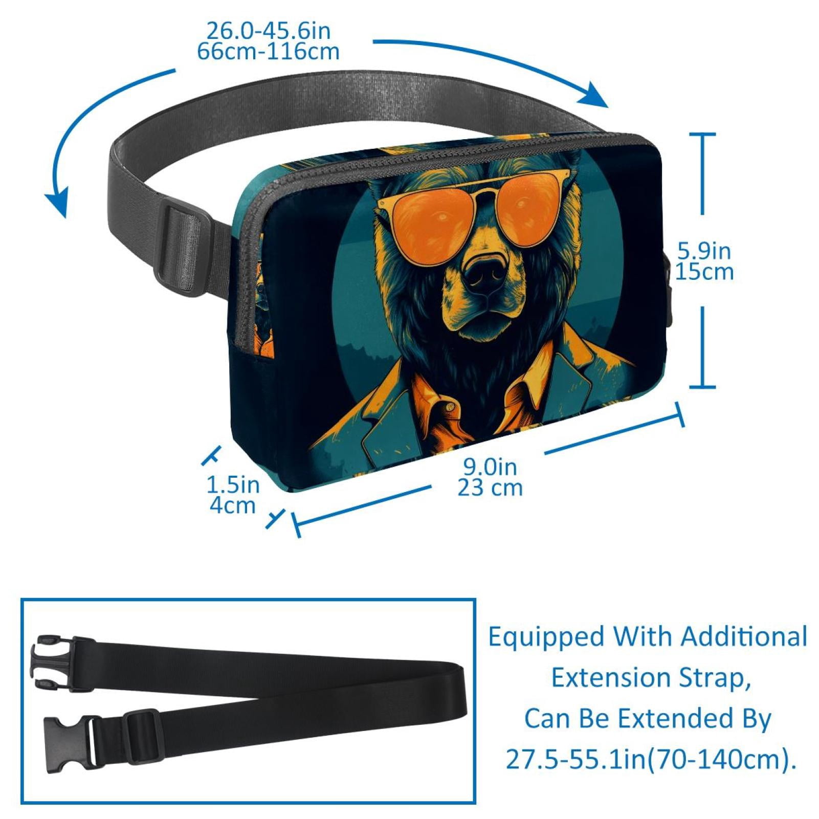 Bears Lightweight Adjustable Waist Bag with Extension Strap - Unisex Running Belt Bag