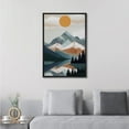 thumbnail image 2 of IDEA4WALL Framed Canvas Print Wall Art Vibrant Sun Mountain Range Gradient Landscape Art Nature Wilderness Illustrations Decorative Bohemian Multicolor Mid-Century Modern Decor - 16"x24" Black, 2 of 5