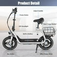 Caroma 500W Electric Scooter with Seat for Adult, 48V Battery 14 inch