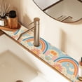 thumbnail image 2 of Yayeee Faucet Mat for Kitchen Sink 14.7" Diatomite Long Splash Guard Pad, Pink Retro Sun, 2 Pack, 2 of 7