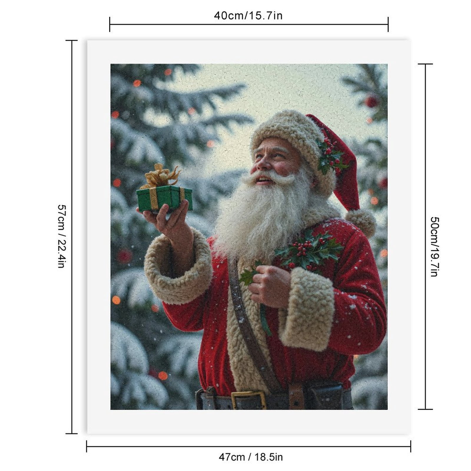 Paint By Numbers Kit for Adults Beginner - Santa Claus Festive Cheerful DIY Canvas Painting Kits for Adults, Frameless Paint By Number for Adults for Home Wall Decor 16x20 Inch