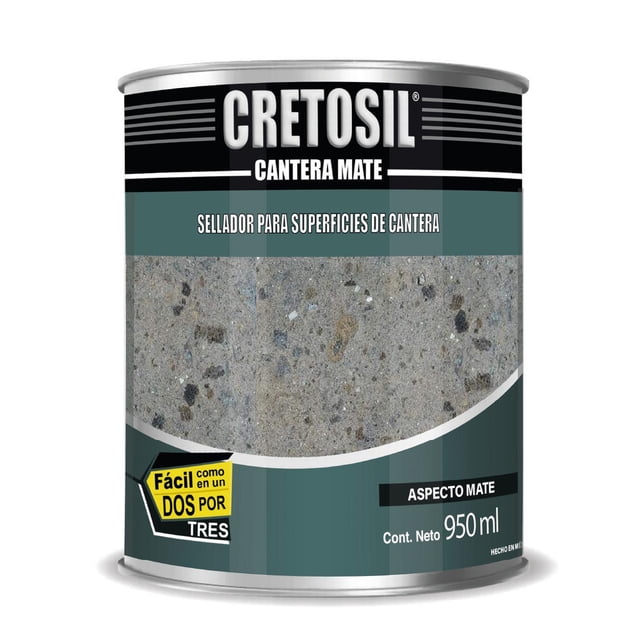 CRETOSIL Cantera Mate Sellador Apariencia Mojado Wet-look (Apto para ssuoerficies de Cantera y más) Aspecto Mate 100% Acrílico (950 ml)