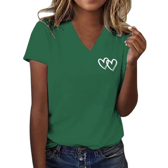 beishanbush Winter Sales Saving $10 Womens Short Sleeve Tops Women's Print T-Shirt,Round Neck Short Sleeve Lightweight Soft Casual Summer Under $10