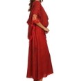 thumbnail image 3 of Sakkas Emma Relaxed Fit Scoop Neck Double Layered with Fringe Tank Dress - Red - 1X/2X, 3 of 4