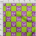 thumbnail image 2 of oneOone Polyester Lycra Light Green Fabric Skull Sewing Material Print Fabric By The Yard 56 Inch Wide, 2 of 4