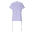 thumbnail image 5 of Hueook Summer Tshirts Upf 50+ Rash Guard Quick Dry Athletic Sun Protection Women's Fashion Summer V Neck Leisure Three-quarter Sleeve Solid Purple L, 5 of 9