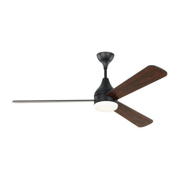 3 Blade Ceiling Fan with Light Kit and Remote Control in Modern Style-17.9 inches Tall and 60 inches Wide-Midnight Black Finish Bailey Street Home