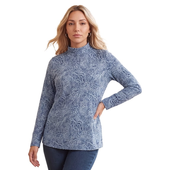 Roaman's Women's Plus Size Long Sleeve Mockneck Ultimate Tee