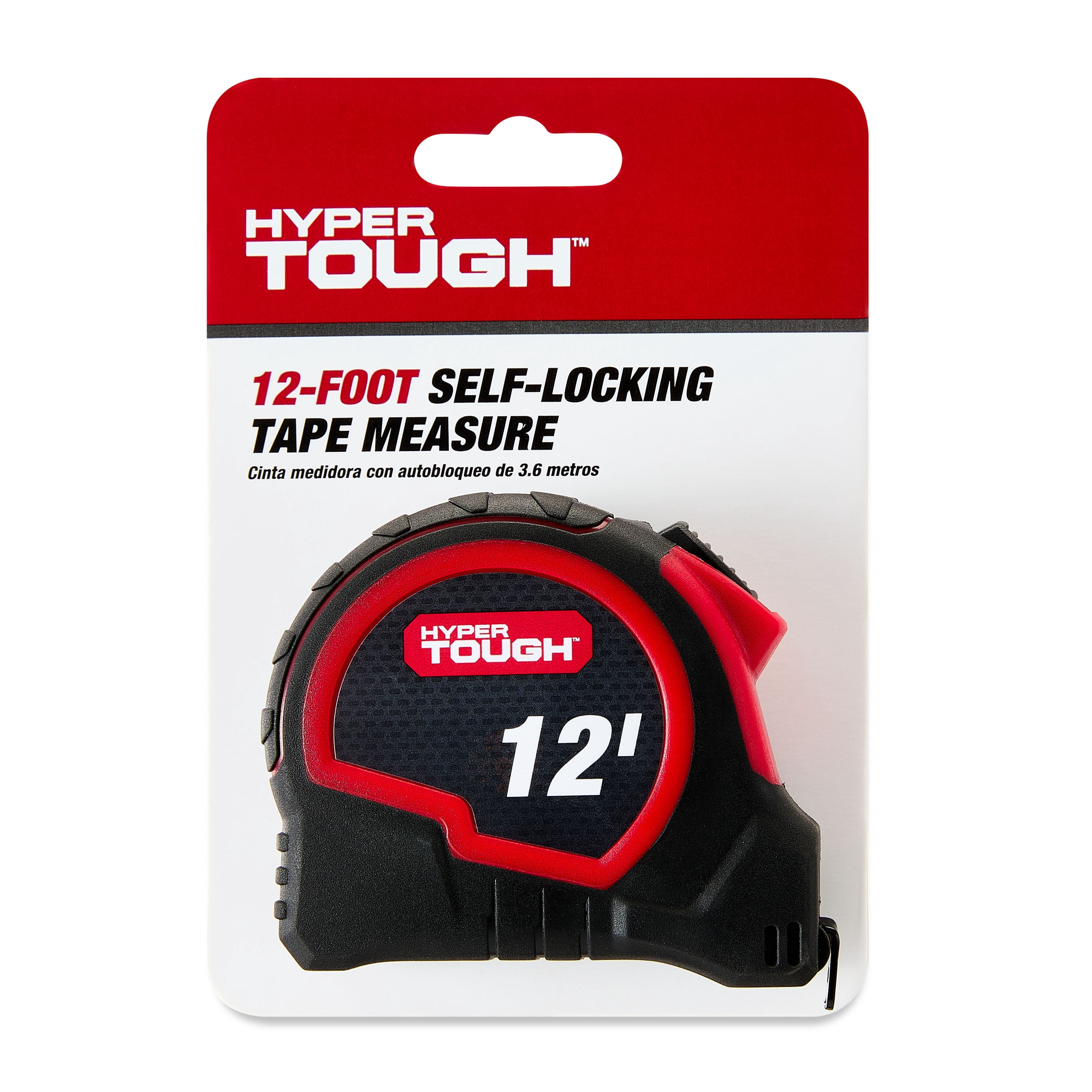 (3 pack) Hyper Tough 12ft. Self Lock Steel Tape Measure