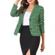 thumbnail image 4 of BLAZER A RAYAS DE LARGA MANGA CON SOLAPA NOTCH PARA MUJERES INSPIRE CHIC XL VERDE Y BLANCO, 4 of 8