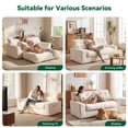 thumbnail image 5 of BEHOST 55" Loveseat Couch with Extra Deep Seats，Chenille 2-Seater Sofa with Side Storage & 2 Pillows，Cloud Sofa for Living Room & Small Spaces，White, 5 of 10