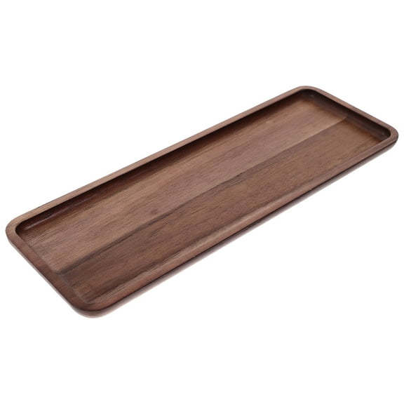 HEANUJJ Dark Brown Wooden Serving Tray - Multi-Functional Plate for Food, Fruit, and Household Use