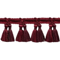 2 1/2" (6cm) Veranda Provincial Style Double Tassel Fringe Trim # TFV025,, Merlot Red #VNT28 (Dark Red, Burgundy Red, Wine Red) Sold By The Yard (36"/3 ft/0.9m)