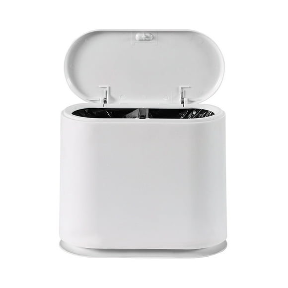 Justharion Wide Application Waste Container - Suitable For Various Settings Silent Opening And Closing Garbage Cans Wastebasket white (12L)32.5*15*32cm