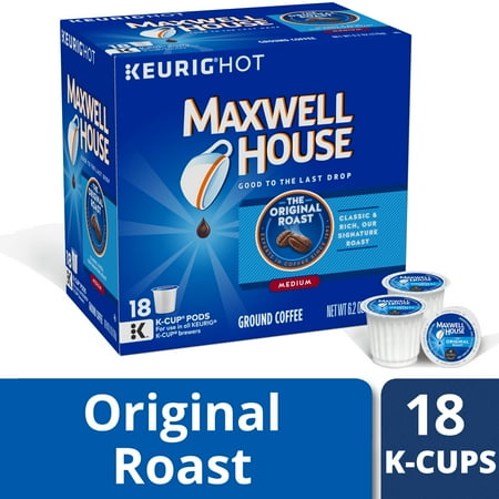 Maxwell House Original Roast Ground Coffee K Cups, Caffeinated, 18 ct - 6.2 oz