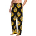 thumbnail image 3 of Mens Pajama Pants - Soft Sleep & Lounge Pants for Men, Buffalo plaid sunflowers black Cuteness Casual PJ Bottoms Pants with Pockets, 3 of 5