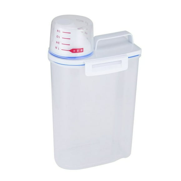 Portable Size Transparent Plastic Kitchen Food Cereal Container Grain Storage Case Bean Bin Rice Storage Box