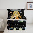 thumbnail image 5 of meiyoeat Cartoon Cat Galaxy Full Size Comforter Sets For Boys,Space Theme Kitten Print Bedding Comforter Set,Reversible,3pcs,1 Comforter and 2 Pillowcases, 5 of 7