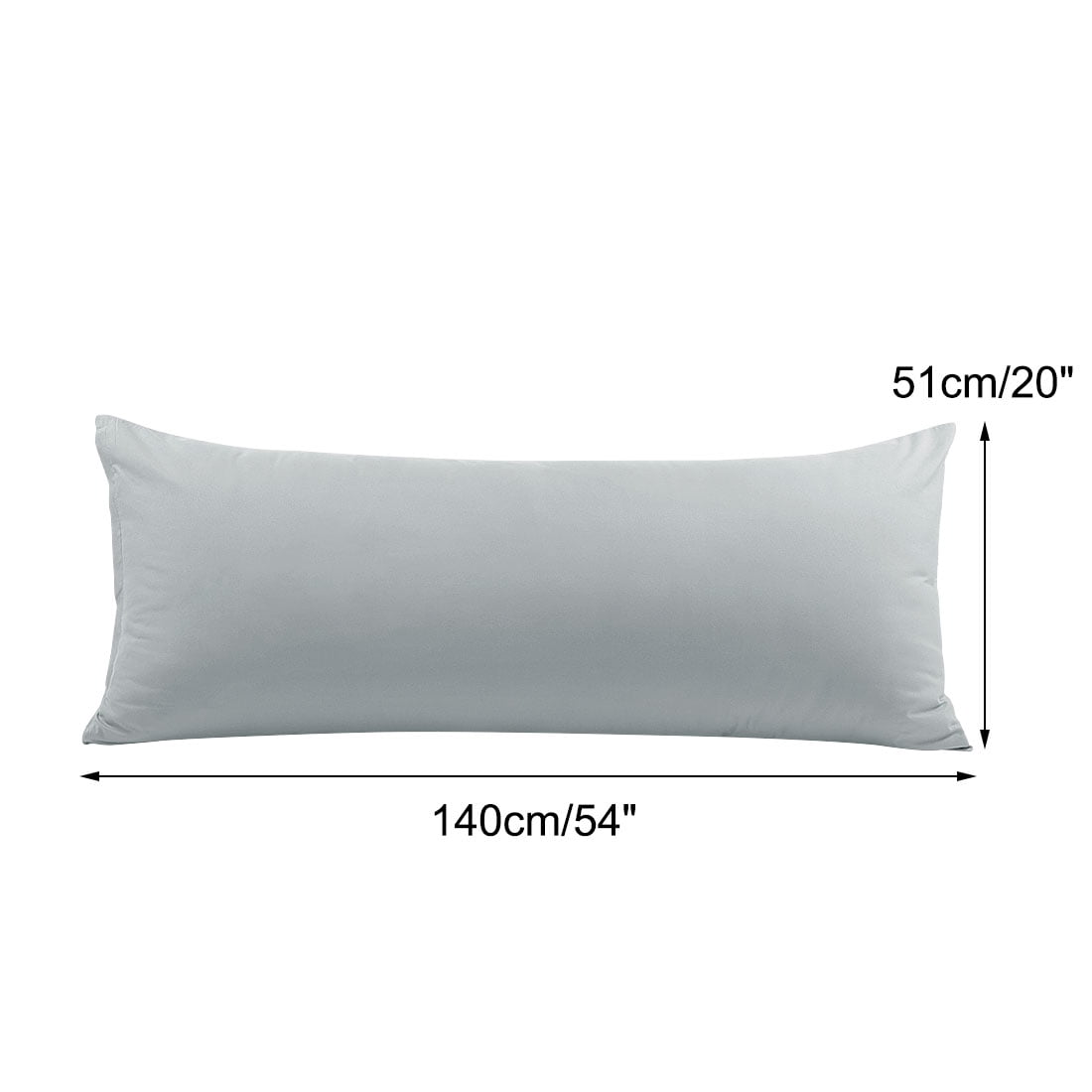 Unique Bargains 2 Packs Brushed Microfiber Body Pillowcase Light Grey 20" x 54"