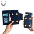 thumbnail image 4 of for iPhone 16e Classic PU Leather Case, Shockproof Detachable Magnetic Inner Case Flip Wallet Kickstand Rugged Full Body Protection Card Slots Cover for iPhone 16e, Darkblue, 4 of 11