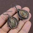 thumbnail image 4 of Natural Ammonite Fossil Gemstone Handmade Copper Wire Wrap Earring 2.21, 4 of 4