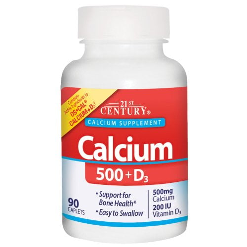 Calcium 500 + D3 500 mg / 200 Iu 90 Caplets by 21st Century