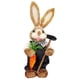 thumbnail image 3 of Muñeco de conejito de paja de Pascua de 35 cm de pie, figura decorativa realista hecha a mano para Estilo D, 3 of 9