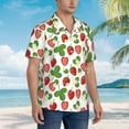 thumbnail image 5 of Xecao Strawberry print Hawaiian shirt - a stylish short-sleeve button-down for men, perfect for casual beach and tropical outings., 5 of 9