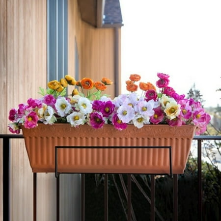 Flower Box Railing Brackets - Sun Joe Deco Joe Flower Box Holder - White