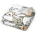 thumbnail image 3 of Cute Cat Blanket Flannel Fleece Soft Warm Throw Blankets Cozy Plush Lightweight Cat Lover Blanket for Bedroom Living Rooms Sofa Couch 40"x50"(07), 3 of 6