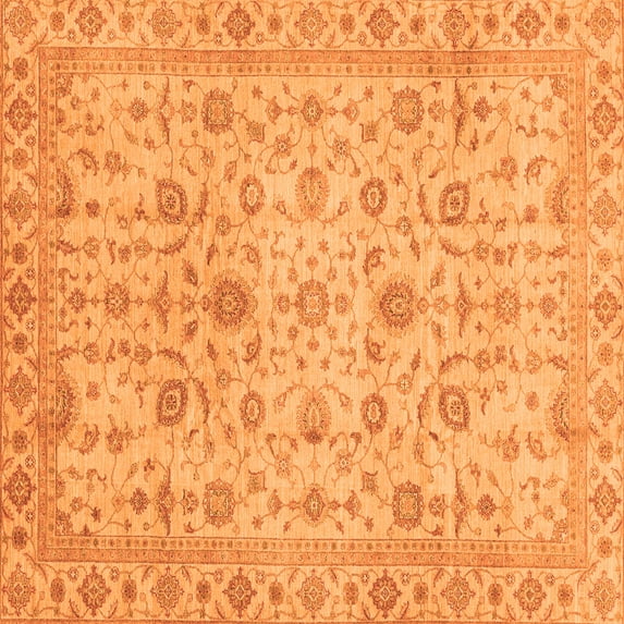 Ahgly Company Indoor Square Oriental Orange Modern Area Rugs, 6' Square