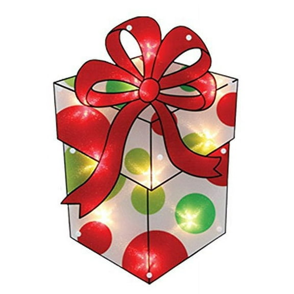 Lighted Present Christmas Lighted Window Decoration