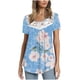 thumbnail image 1 of Blusa corta con cuello redondo y estampado de retazos de encaje a la moda para mujer Pompotops  hfajkhk133555, 1 of 6