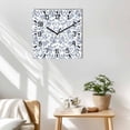 thumbnail image 3 of Blue Flower Wooden Wall Clock Silent Non Ticking, Vintage Farmhouse Boho Leaf Spring Summer Square Wall Clocks Battery Operated, Decor Clock for Home Office, Living Room, Kitchen, 12 Inch, 3 of 9
