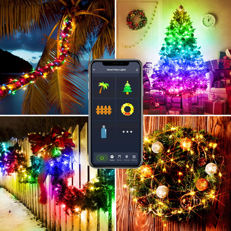 Smart LED Christmas Tree Dec Fairy String Lights Bluetooth App