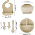 thumbnail image 3 of HSHDLDF Set of 6 Baby Feeding Set, Silicone Baby Tableware Set, Food Grade Infant Dinnerware Set, BPA Free Baby Led Weaning Supplies, Non-Slip Self Feeding Utensils with Silicone Suction Bowls＆Adju, 3 of 7