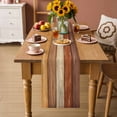 thumbnail image 2 of Farmhouse Burnt Orange Brown Table Runner - 120 Inch Long Vintage Wooden Striped Cotton and Linen Blended Dress Scarves Farmhouse Table Runner for Kitchen Dining, Coffee Table, 13" x 120", 2 of 8