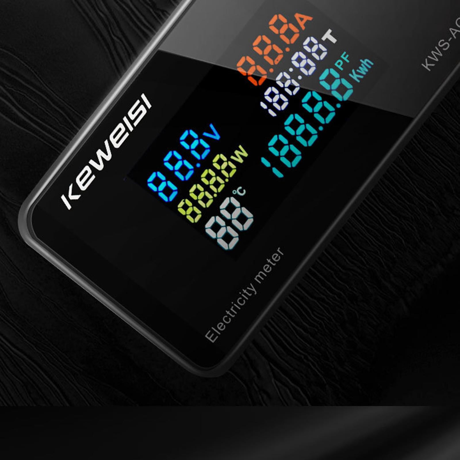 multifunctional 100A Electricity Meter with Display Digital Ampermeter Power Voltmeter Ammeter Watt Temperature Multimeter Usage Monitor closed