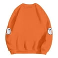 thumbnail image 2 of Spooky Season Halloween Sweatshirts for Women 2025 Cute Ghost Graphic Long Sleeve Crewneck Sweatshirt Pullover Tops, 2 of 5
