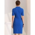 thumbnail image 3 of DARING DIVA Sheath V Neck Work Office Bodycon Midi Dresses XS Royal Blue, 3 of 6