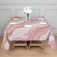 thumbnail image 3 of Pink Marble Gold Line Pattern Square Tablecloth,Waterproof Square Table Cover,Wipeable Spillproof Washable Table Cover for Home Kitchen Party Decor 52"x52"(132x132cm), 3 of 6