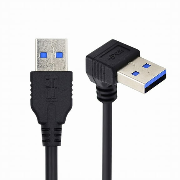 JSER Angled USB 3.0 Type-A Male to Straight 3.0 Type-A Male Data 5Gbps Cable 90 Degree Up Angled 40cm