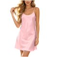 thumbnail image 2 of SOOMLON Womens Nightgowns Short Plus Size Soft Chemise Spaghetti Strap Solid Short Dress Cooling Loungewear Clothes, 2 of 5