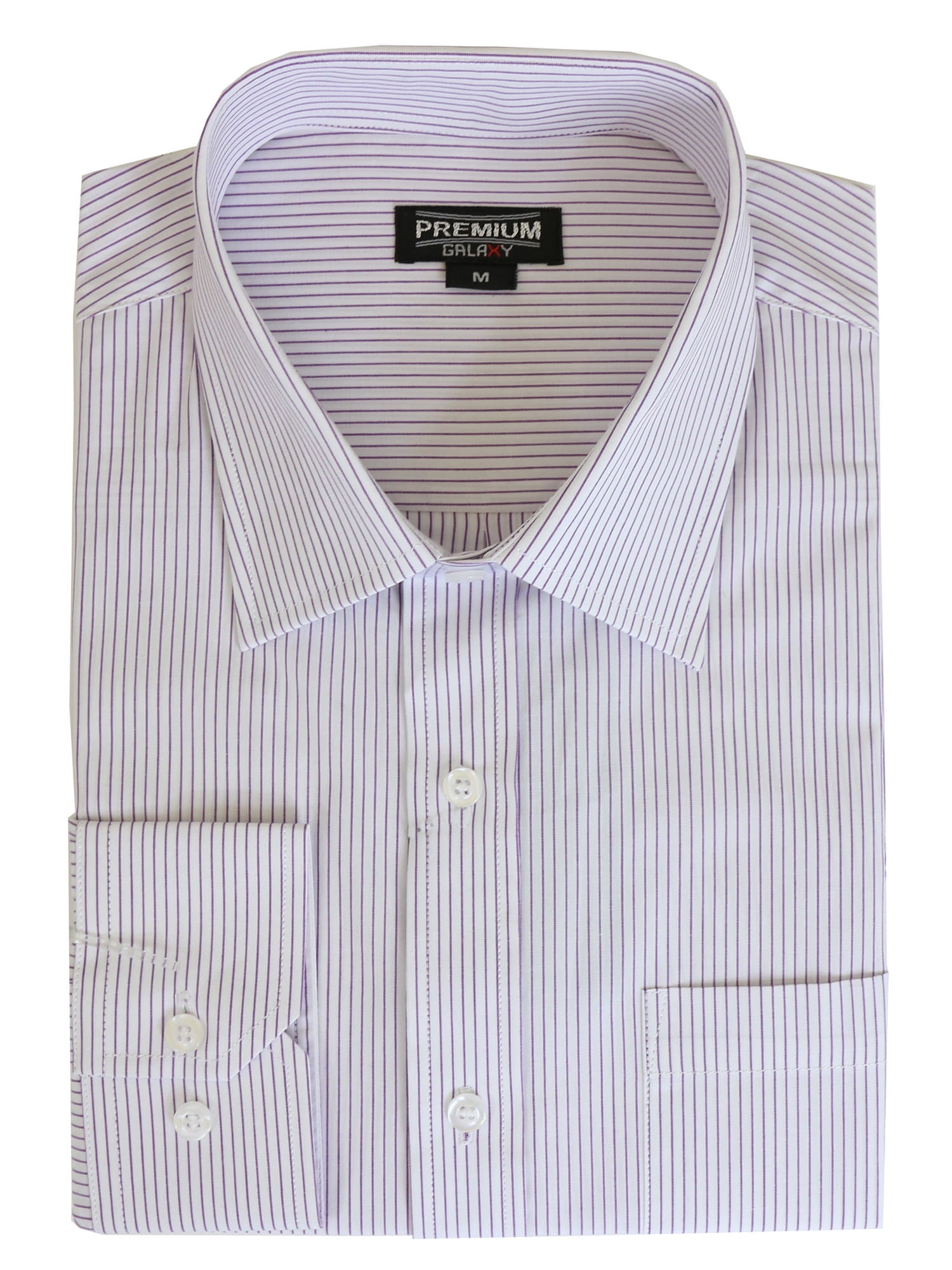 Men's BIG size 100% Cotton Shirt Regular Collar Check Formal Casual Long Sleeve 