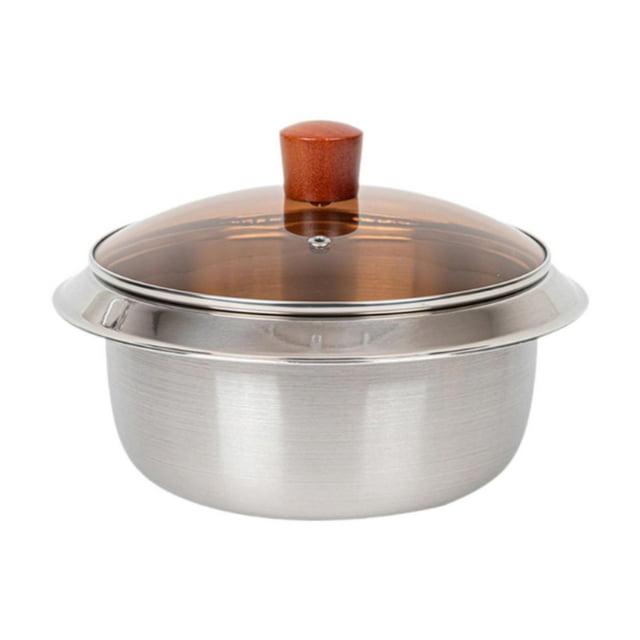 Tazón de acero inoxidable con tapa, multiusos para repostería en casa o restaurante. 22 cm