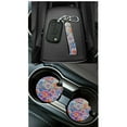 thumbnail image 4 of Jeiento Mandala Flowers Car Seat Protector Full Set Include Rearview Mirror Cover Car Trash Can Steering Wheel Covers Cup Coasters Seatbelt Cover Air Vent Storage Pocket Keychain for Car Decor, 4 of 6